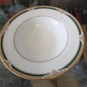 Royal Doulton Forsyth, Green & Gold: Rim Soup Bowl (s), 8 1/8" x 1.5" Lot Of 2